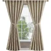 Jessica Simpson Lynee Geometric Satin Jacquard Blackout Curtains In Neutral