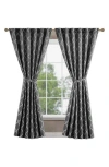 Jessica Simpson Lynee Geometric Satin Jacquard Blackout Curtains In Grey