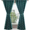 Jessica Simpson Lynee Geometric Satin Jacquard Blackout Curtains In Teal