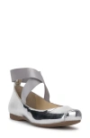 Jessica Simpson Mandayss Ankle Strap Ballet Flat In Silver
