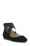 Jessica Simpson Mandayss Ankle Strap Ballet Flat In Black Suede