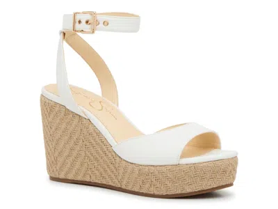 Jessica Simpson Mauvien Wedge Sandal In White