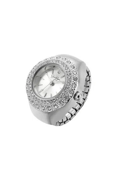 Jessica Simpson Miligrain Crystal Ring Watch, 22mm