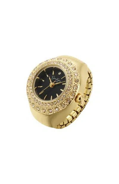 Jessica Simpson Miligrain Crystal Ring Watch, 22mm In Gold