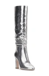 Jessica Simpson Minerva Knee High Boot In Silver Metallic Snake