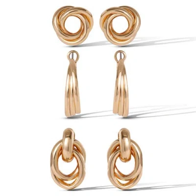 Jessica Simpson Mixed Shape Earring Set In Gold