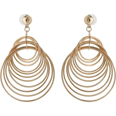 Jessica Simpson Multi Hoop Drop Earrings Yellow Gold-tone, Statement Hoops