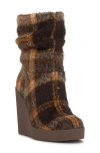 Jessica Simpson Mynette Slouch Platform Wedge Bootie In Mocha Combo