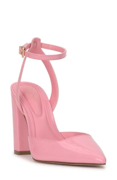 Jessica Simpson Nazela Pointed Toe Ankle Strap Pump In Bubblegum Pink