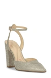 Jessica Simpson Nazela Pointed Toe Ankle Strap Pump In Gold