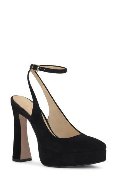 Jessica Simpson Nelica Ankle Strap Platform Pointed Toe Pump In Black