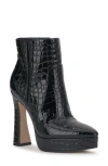 Jessica Simpson Nerix Croc Embossed Platform Bootie In Black