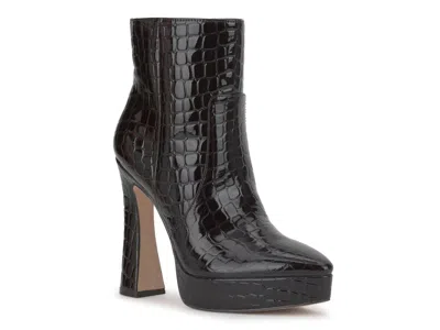 Jessica Simpson Nerix Platform Bootie In Dark Brown Croc Print