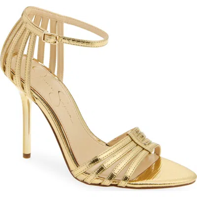 Jessica Simpson Nuvire Pointed Toe Sandal In Gold