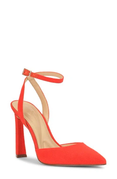 Jessica Simpson Ocanna Ankle Strap Pointed Toe Pump In Red