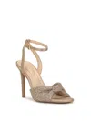 Jessica Simpson Ohela Sandal Women Champagne Knotted Vamp Ankle Strap Gal1878 In Gold