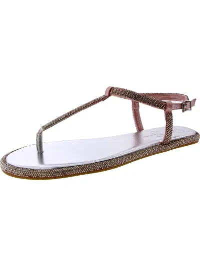 Jessica Simpson Oliara Womens Shimmer Man Made T-strap Sandals In Multi
