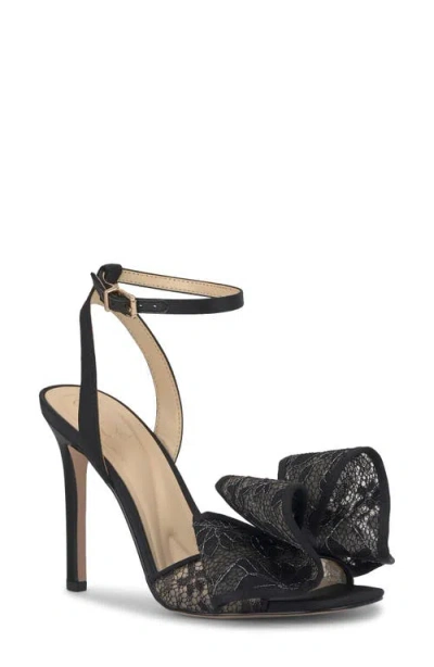 Jessica Simpson Olivine Ankle Strap Sandal In Black/pewter