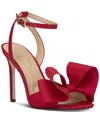 Jessica Simpson Olivine Bow High-heel Stiletto Dress Sandals In Red Muse Satin