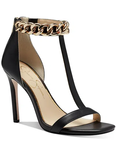 Jessica Simpson Omesa Womens Chain Embellished Ankle Strap In Black