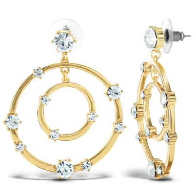 Jessica Simpson Orbital Crystal Drop Earrings In Gold