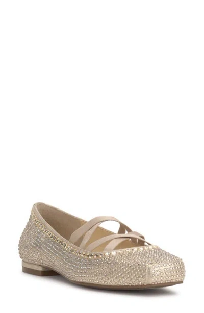 Jessica Simpson Otessa Mary Jane Flat In Champagne