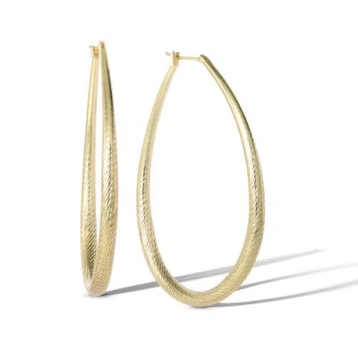 Jessica Simpson Oval Textured Large Hoop Earrings In Gold