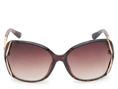 Jessica Simpson Oversized Goldtrim Sunglasses In Brown