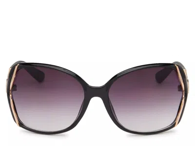 Jessica Simpson Oversized Goldtrim Sunglasses In Black