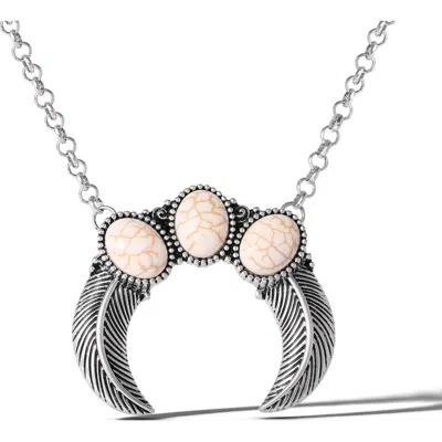 Jessica Simpson Ox Silver Western Necklace In Metallic