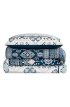 Jessica Simpson Paisley Print Comforter Set In Navy/ivory/green