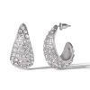 Jessica Simpson Pave Teardrop Clip-on Earrings In Metallic