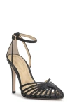 Jessica Simpson Paveri Ankle Strap Pointed Toe Pump In Black Lizard