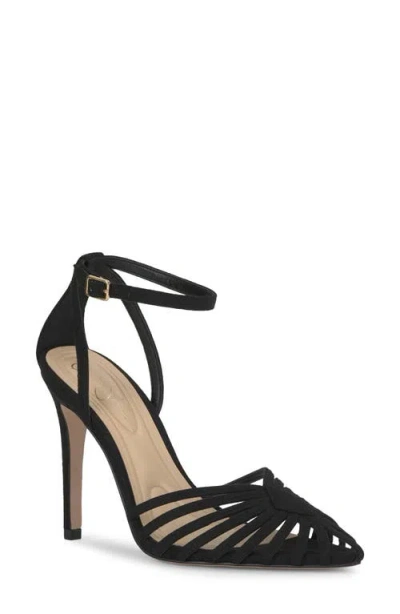 Jessica Simpson Paveri Ankle Strap Pointed Toe Pump In Black