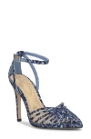 Jessica Simpson Paveri Ankle Strap Pointed Toe Pump In Blue