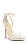 Jessica Simpson Paveri Ankle Strap Pointed Toe Pump In White Lizard