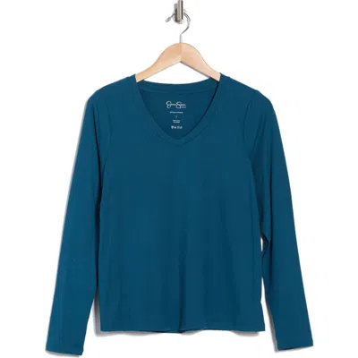 Jessica Simpson Peached Jersey T-shirt In Legion Blue