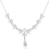 Jessica Simpson Pearl & Crystal Drop Necklace In Metallic