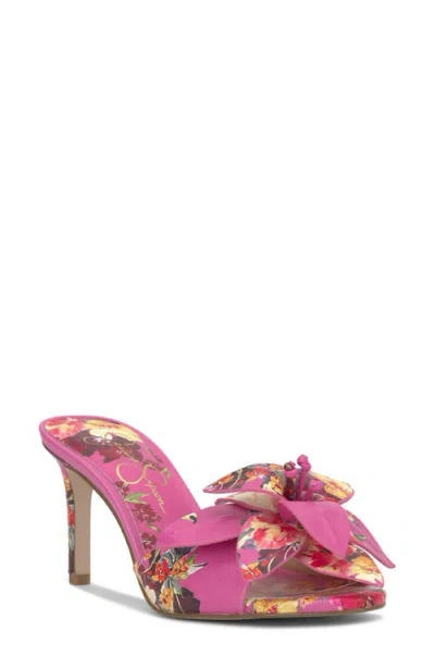 Jessica Simpson Percia Slide Sandal In Pink Blossom Burst Multi