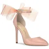 Jessica Simpson Phindies Ankle Strap Pointed Toe Pump In Gold
