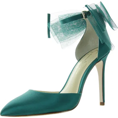 JESSICA SIMPSON PHINDIES WOMENS SATIN BOW PUMPS