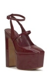 Jessica Simpson Pialley Ankle Strap Platform Pump In Malbec