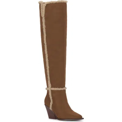 Jessica Simpson Pianila Faux Shearling Boot In Brown