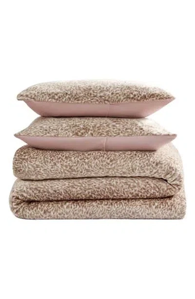 Jessica Simpson Pink Animal Print Duvet Set In Blush Pink