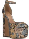 JESSICA SIMPSON PINKSTON WOMENS PATENT SQUARE TOE PLATFORM HEELS