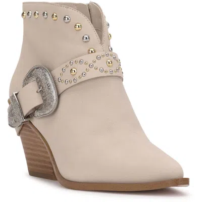 Jessica Simpson Pivvy Womens Suede Studded Cowboy, Western Boots In White