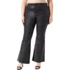 Jessica Simpson Plus Charmed Flare Womens Coated Denim Flared Jeans In Black