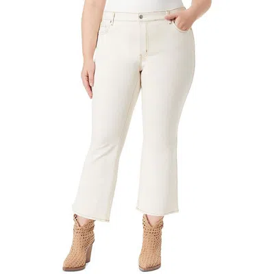 Jessica Simpson Plus Charmed Womens Flare Denim Ankle Jeans In White