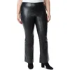 Jessica Simpson Plus Womens Coated Faux Leather Flared Pants In Black