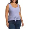 Jessica Simpson Plus Womens Drawstring Hem Knit Pullover Sweater In Black